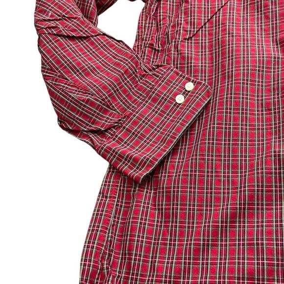 Tommy Hilfiger Red Plaid Slim Button Down XL - Picture 2 of 3